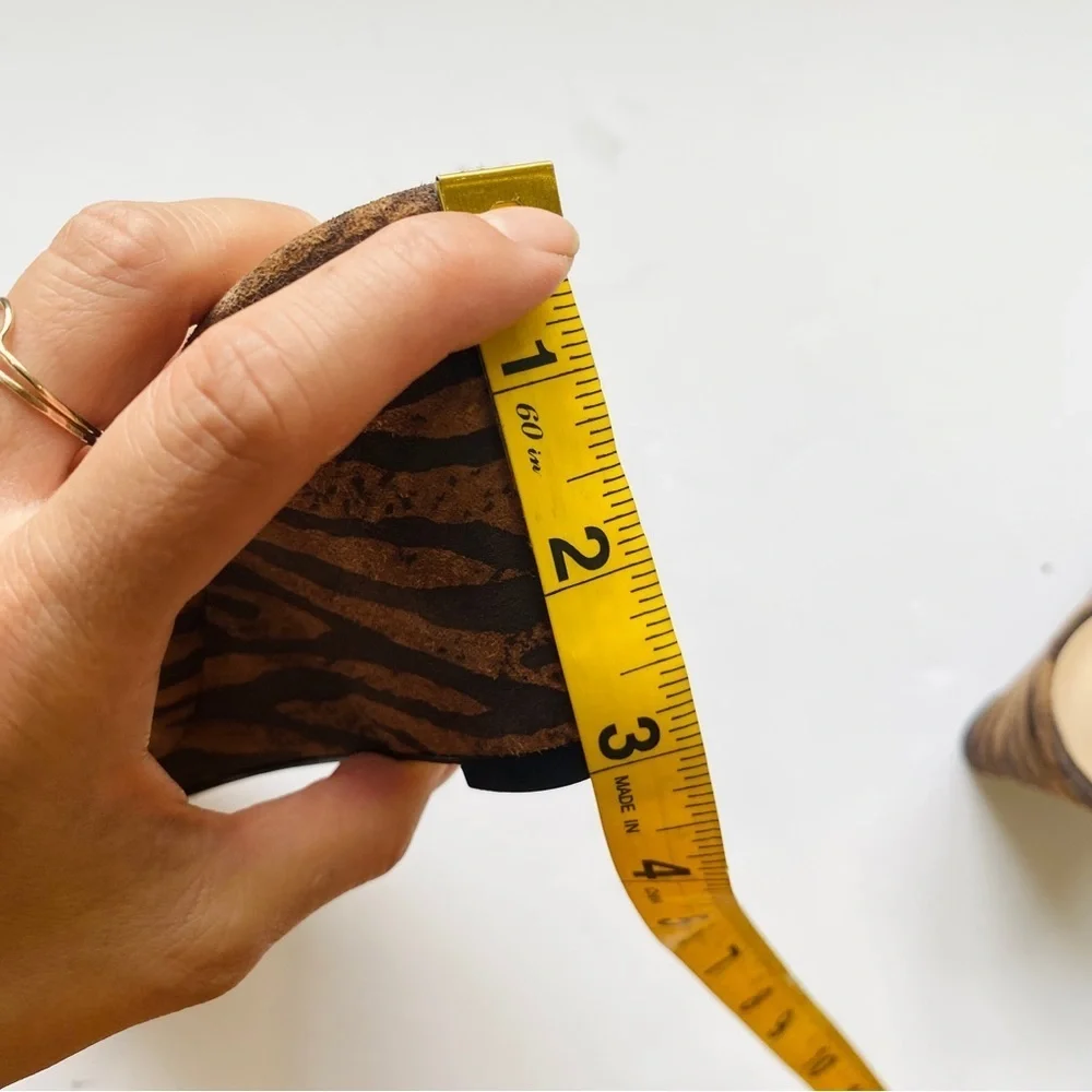 Via Spiga tiger print suede wedge mules